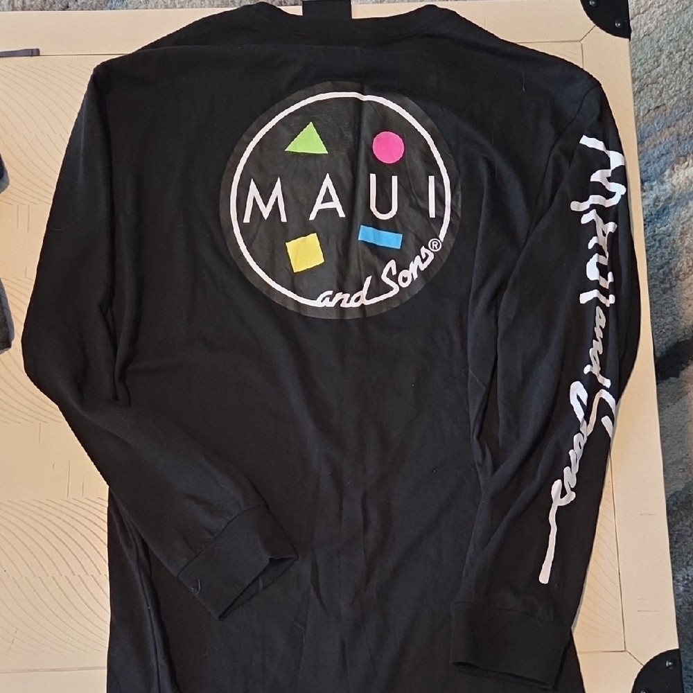 Maui and Sons Black Long Sleeve with Colorful Logo